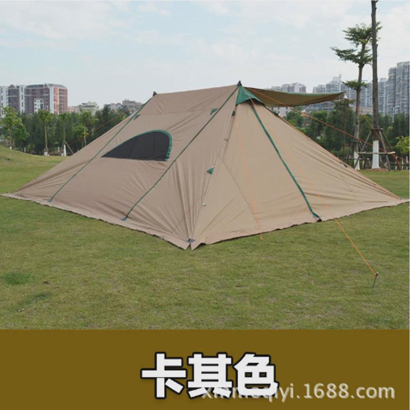 莫崎户外超大天幕6*7双峰帐遮阳棚野营炊事天幕沙滩凉棚防雨凉棚