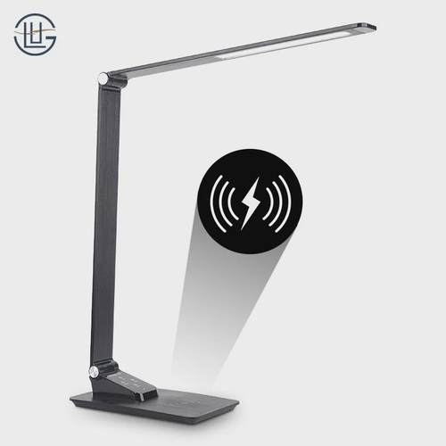 爆款10W无线充电五色温铝合金可折叠办公学生学习护眼阅读LED台灯