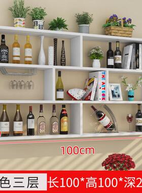 OF9D餐厅酒柜酒店酒架壁挂柜书架置物架壁挂隔板装饰饭店多层