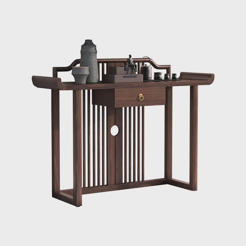 玄关桌家用条案条几禅意门厅柜木条供桌简约玄关台靠墙装饰条柜长