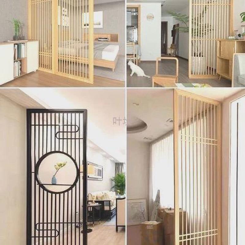 Y禊2实木花格中式彷古门窗背景墙玄关现代木格玄关屏风隔断客厅遮