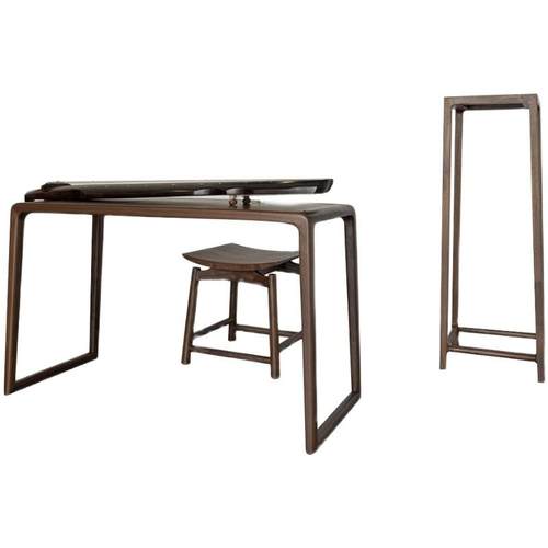 老榆木仿古琴桌凳禅意桌桌新中式桌椅组合卧室书画古筝国学桌