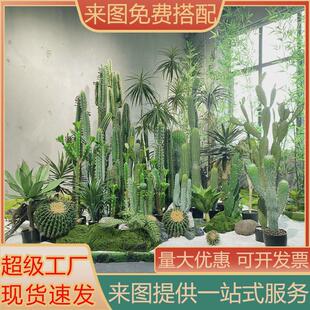 饰盆景仿真植物仿真仙人柱 北欧大型仿真仙人掌盆栽热带沙漠场景装