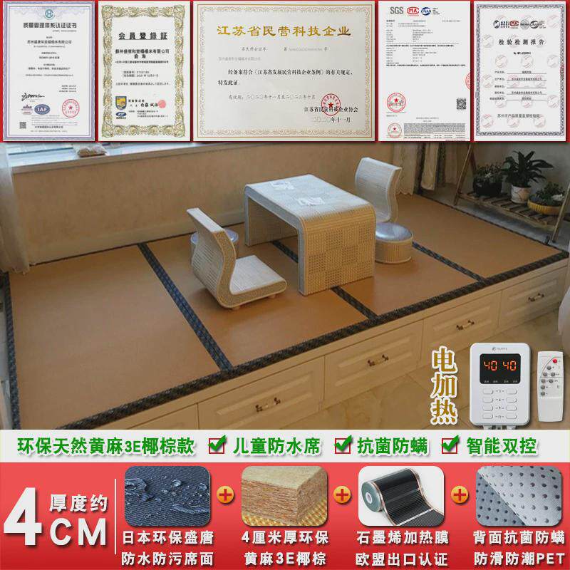 防水榻榻米垫子电加热椰棕床垫家用塌塌米加热踏踏米地垫可定