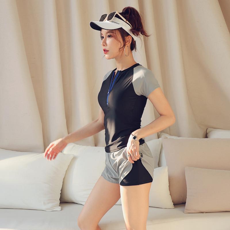 泳衣女分体式保守女士两件套运动游泳衣2025新款修身显瘦温泉泳装