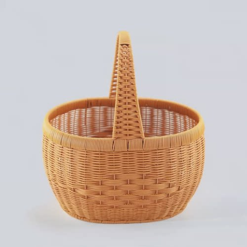xei3椭圆形新款采摘野餐收纳篮购物篮买滕编织框加固手工菜篮大号