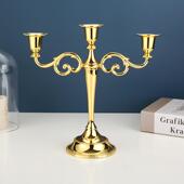 三头五头古铜色烛台欧式 饰用品 复古3头5头酒店会所样板房家居装