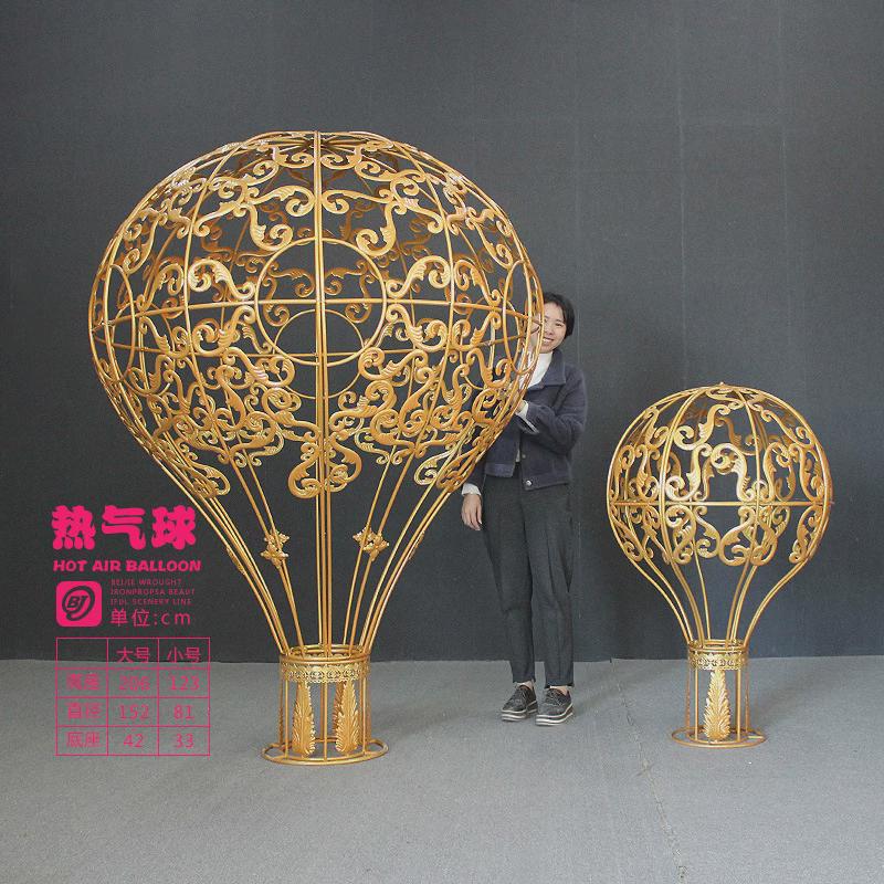 百热气球婚庆道具铁艺热气球摆件浪漫婚礼舞台布置背景界装饰摆件