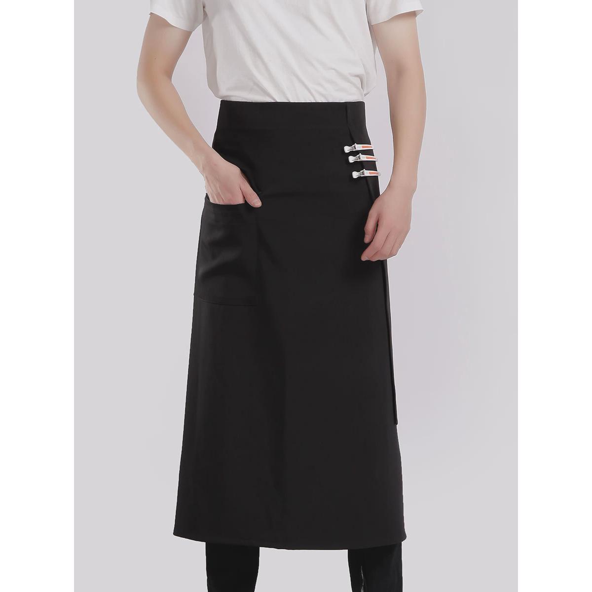 86m0围裙2023男女半身新款工作服一片式理发美发师化妆师定制log