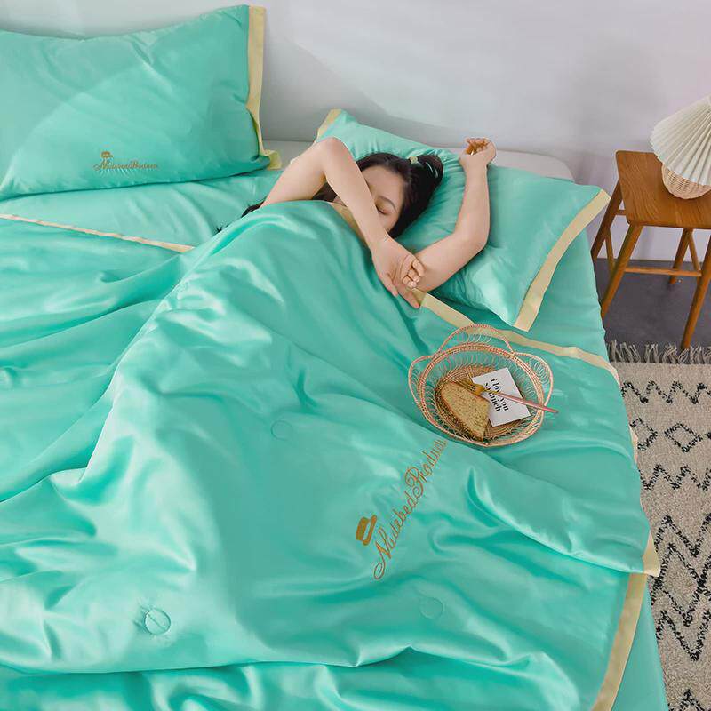 冰丝夏被四件套红色夏被薄款单婚庆双人薄被子结婚房空调被四新品