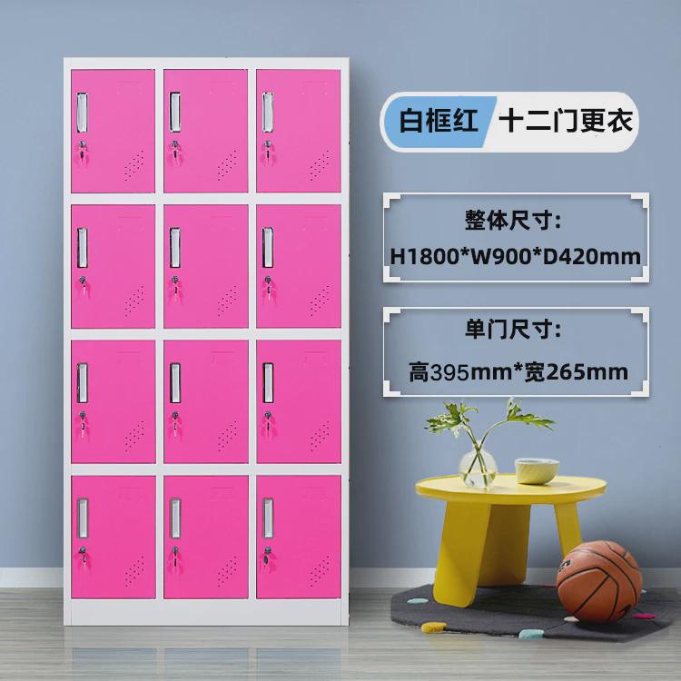 彩色感應(yīng)鎖更衣柜鐵皮柜存包柜存物柜寄存柜帶鎖儲員工健身房新款