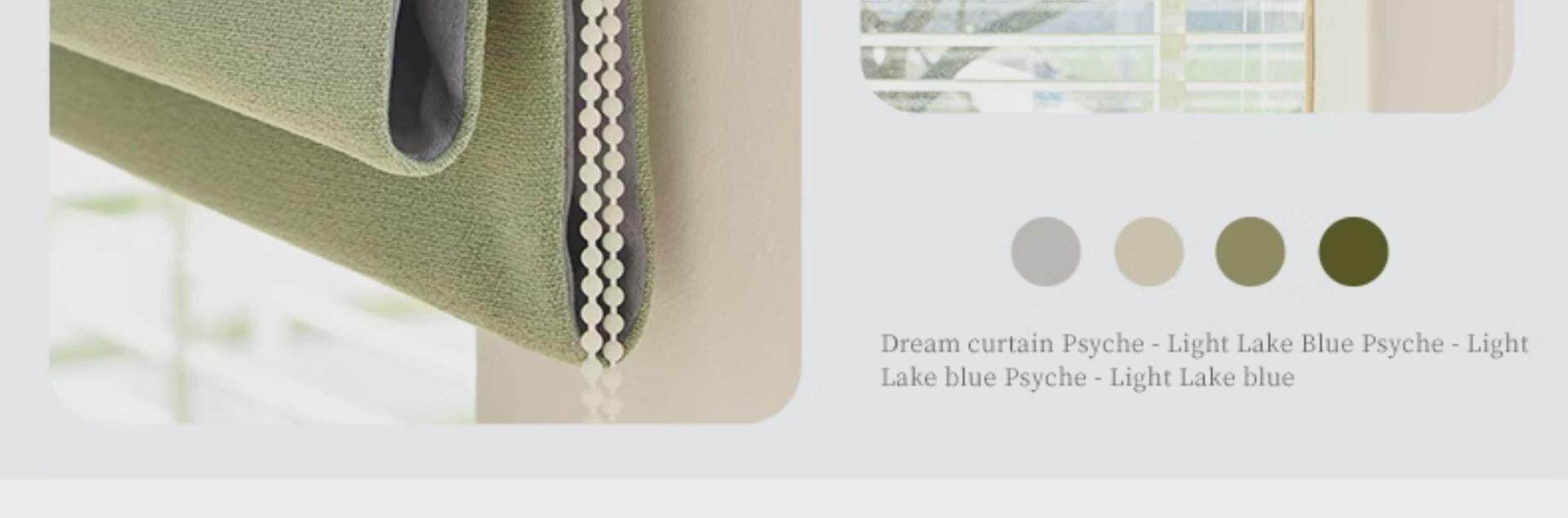 Аксессуары для штор 法式复古清新绿色拼接罗马帘折叠帘遮光窗帘印花小窗户升降帘