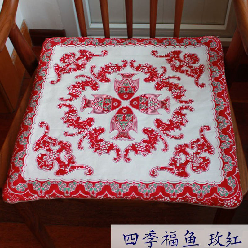 a6l餐椅垫双面椅子垫四季坐垫榻榻米中式沙发垫手工纯棉布艺富贵
