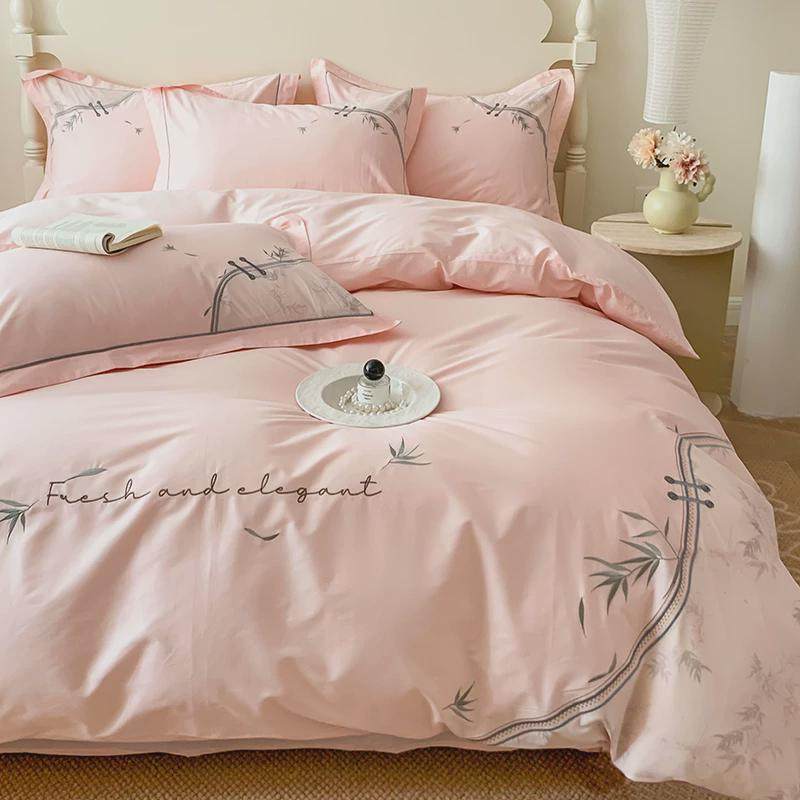 新中式全棉婚庆四件套刺绣国风国潮纯棉立体花结婚喜被套床上用品,床上用品,婚庆床品套件,淘宝优惠券,粉丝福利购,淘宝优惠卷