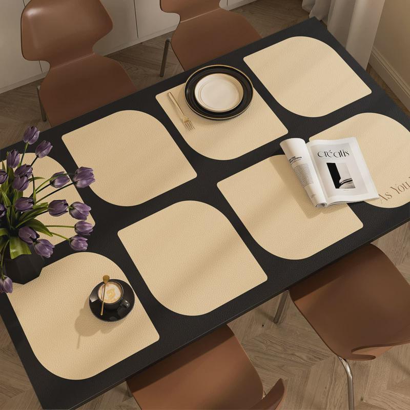 热销轻奢高级感餐桌垫防水防油pvc皮革桌布奶油风厂家桌垫茶几直