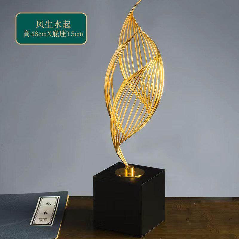 新中式摆件客厅新居礼品玄关桌面电视酒柜扇子装饰品禅意复古摆设