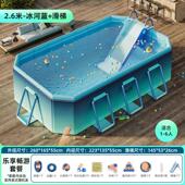 嘉蜜加厚儿童游泳池家用免充气支架户外折叠加厚宝宝滑梯家庭水池