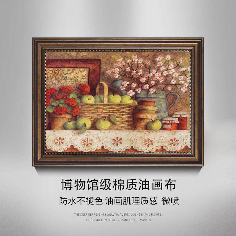 客厅美式装饰画法式复古小众中餐厅壁画古风酒店挂画高级感玄关画
