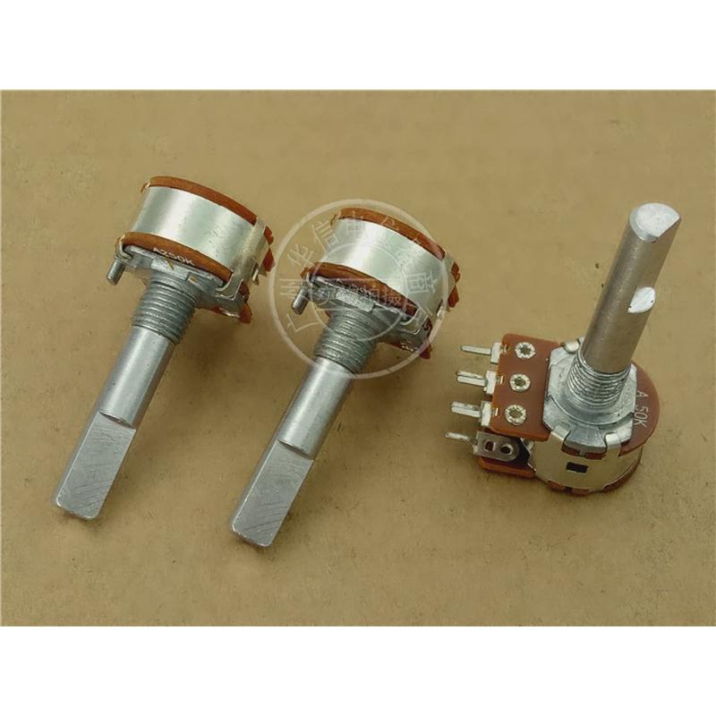148型双联电位器A10K20K 50K A100K A250KA500K 柄30MMF 步进 6脚