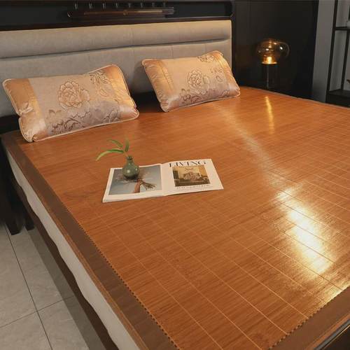 C^夏季凉席直筒1.8m床双面竹席1.5冰丝1.1不折叠1.3可订1.6竹子可