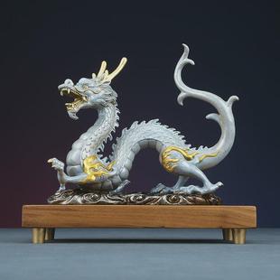 黄铜龙行天下摆件生肖龙前台家居玄关电视柜店铺开业商务礼品装 饰