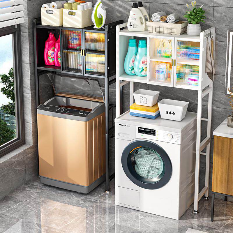 洗衣机置物架翻盖上开滚轮落地上方收纳架厕所卫生间多层储物柜
