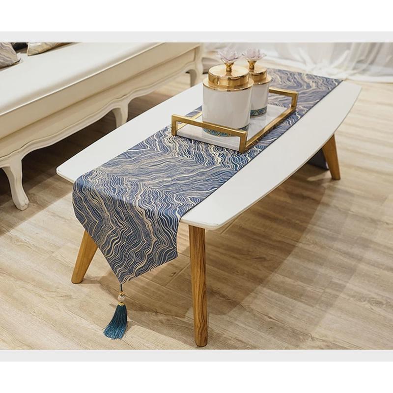 rkt4欧式布艺桌旗美式轻奢华餐桌垫装饰现代简约电视柜茶几席