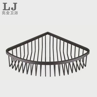 新款304不锈钢拉丝转角置物架5003三角网篮浴室扇形线篮金挂壁式