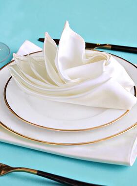 71tx酒店口布宴会折花餐巾布西餐厅饭店子小方巾围脖口杯餐布