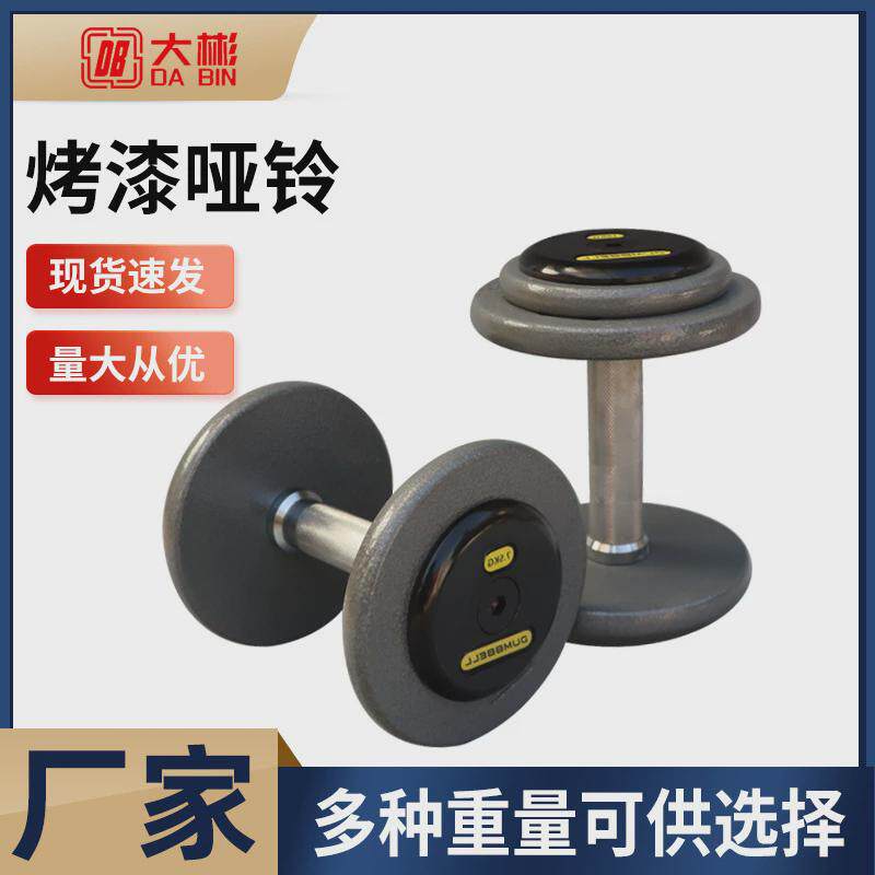 哑铃铸铁哑铃家用男士练臂烤漆挡片烤漆健身房商用实心铸铁哑铃