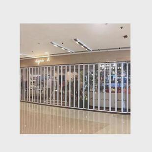 专业pvc铝合金折叠推拉门商铺洗车无地轨移门透明定制水晶折叠门