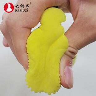 大拇子胶棉拖把头替换装配件 强力吸水 对折滚轮通用海棉拖把头