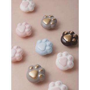 星翡家居可爱风猫爪拉手儿童房衣柜把手女孩陶瓷抽屉柜门卡通彩色