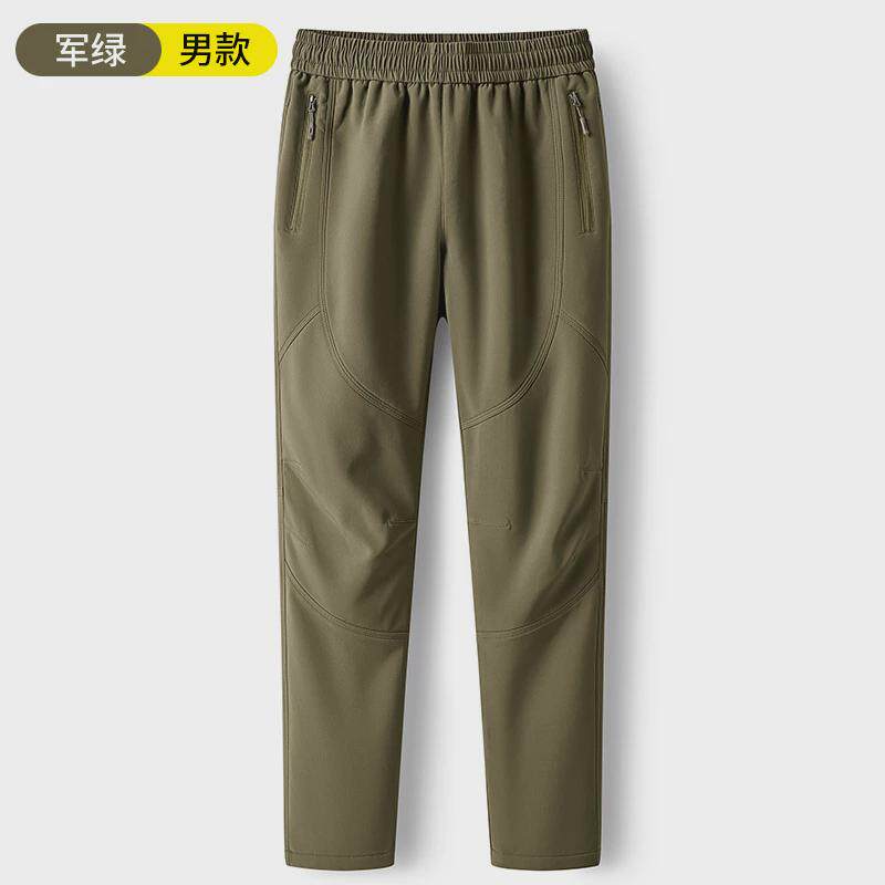 户外软壳裤女2025新款防水防风弹力登山服加绒冬季冲锋裤男滑雪裤