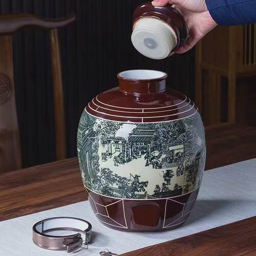 陶瓷泡酒坛子酿酒缸10斤20斤30斤50斤仿古酒瓶家用密封酒壶其他