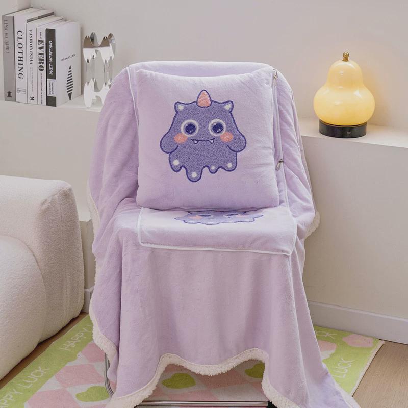 2024新款抱枕被系列抱枕毯大号50*50cm打开150*200cm韩系风怪兽