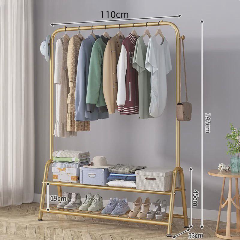 晾衣架落地折叠室内单杆式阳台卧室挂衣架子家用简易晒衣架衣新品