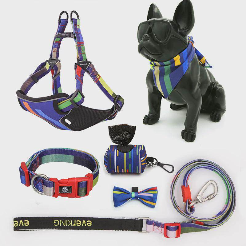 高品质反光胸拉布拉多套装遛狗链大型犬背萨摩狗狗牵引绳宠物项圈