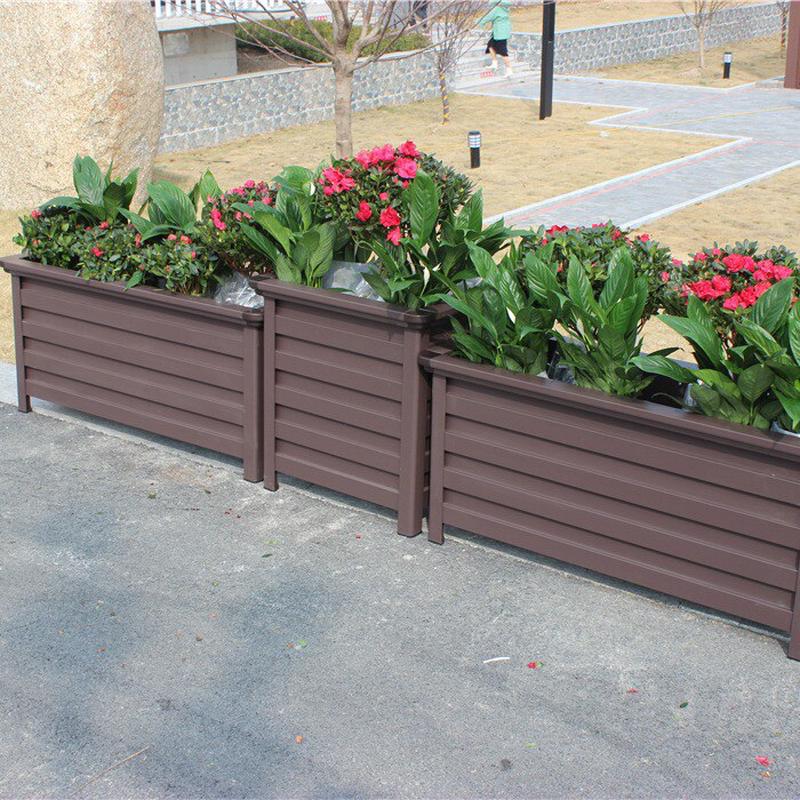 铝合金花箱户外组合小区仿木花槽道路市政景观花坛庭院阳台种植箱