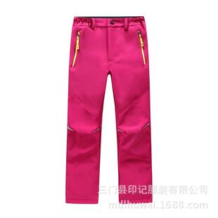 定制小学裤校服儿童软壳冲锋裤学生童装抓绒软壳中学校裤1773