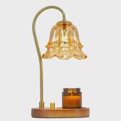 香薰熔蜡台灯铃兰花胡桃木香薰香氛台灯复古高级卧室床头小台灯