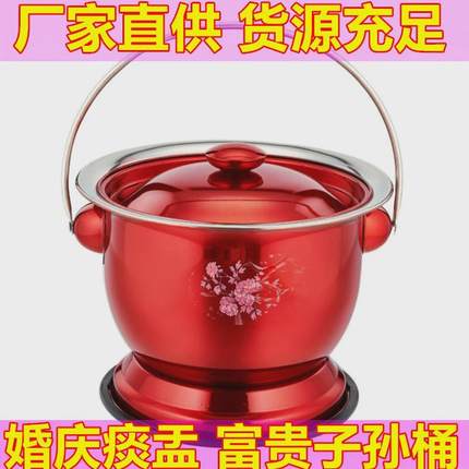 痰盂坐便器女高脚尿桶大人尿盆带盖不锈钢防臭家用起夜老人卧室