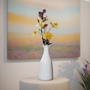 轻奢风羊脂玉白瓷花瓶高级感客厅摆件插花水培花插瓶北欧风小摆件