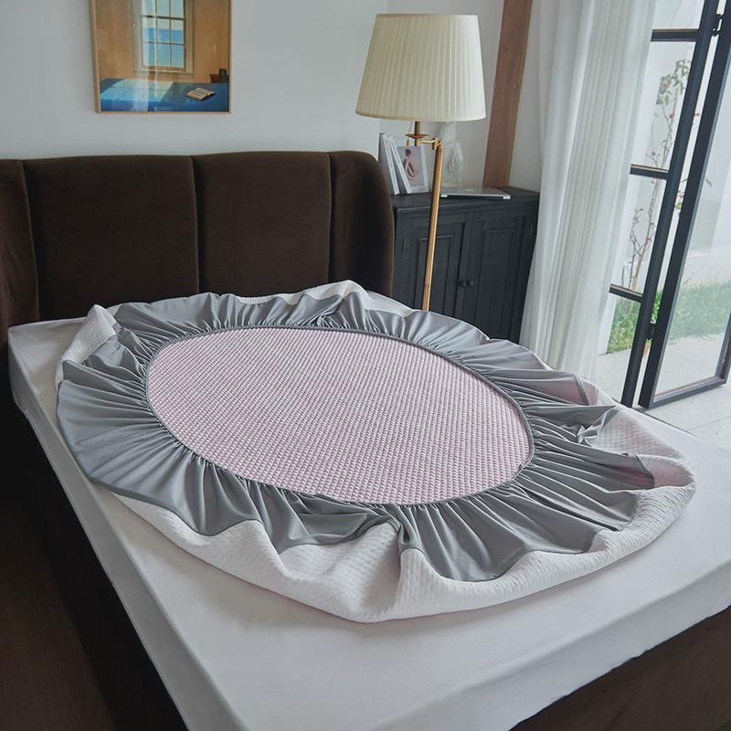 e0pb批发机感冰豆豆防刮划冰丝凉席三件套可折叠夏凉洗床笠款空调