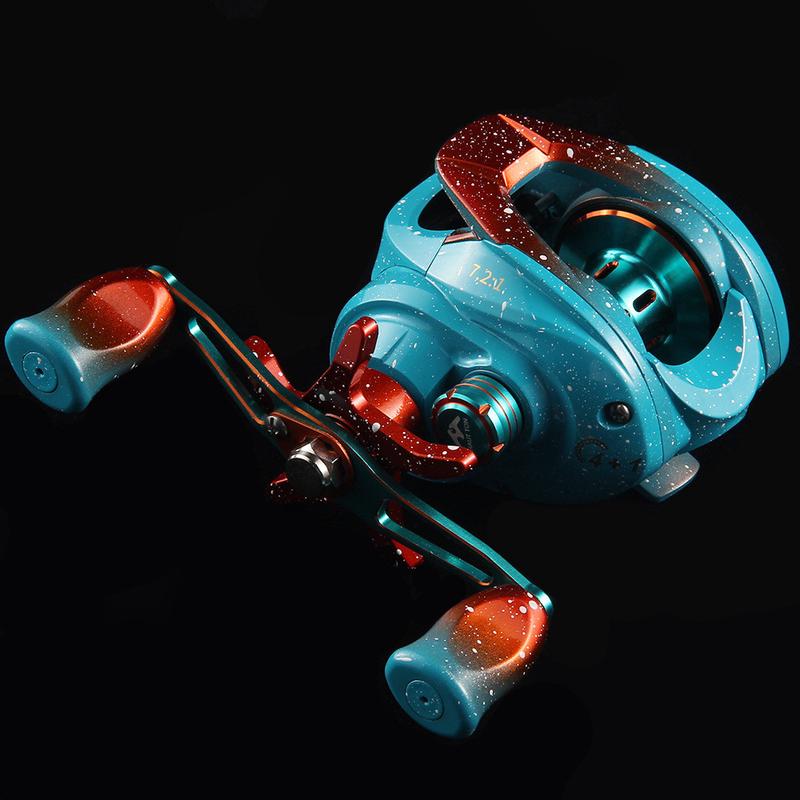 皓顿路亚水滴轮批发海钓远投防炸线鱼轮7.2:1渔轮新品金属轮
