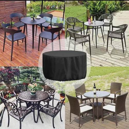 户外圆桌防尘罩椅子庭院防雨水套露天防护圆形桌布户外防晒防灰罩
