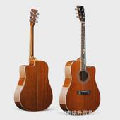 单板吉他工厂直销海浪帆船雕花云木桃花芯玫瑰杉木全单41寸40寸