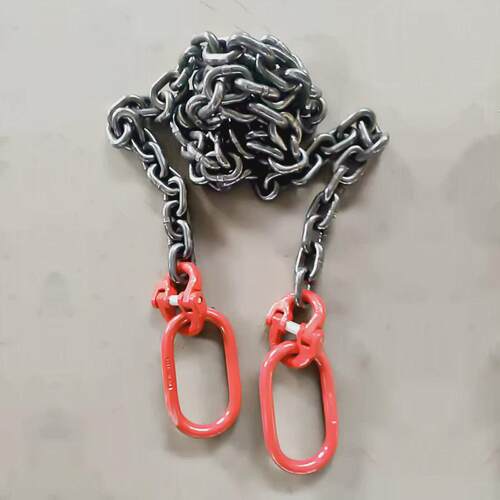 起重链条g80锰钢吊链两头接钩子接吊环接卸扣带抓钩吊装链条吊具