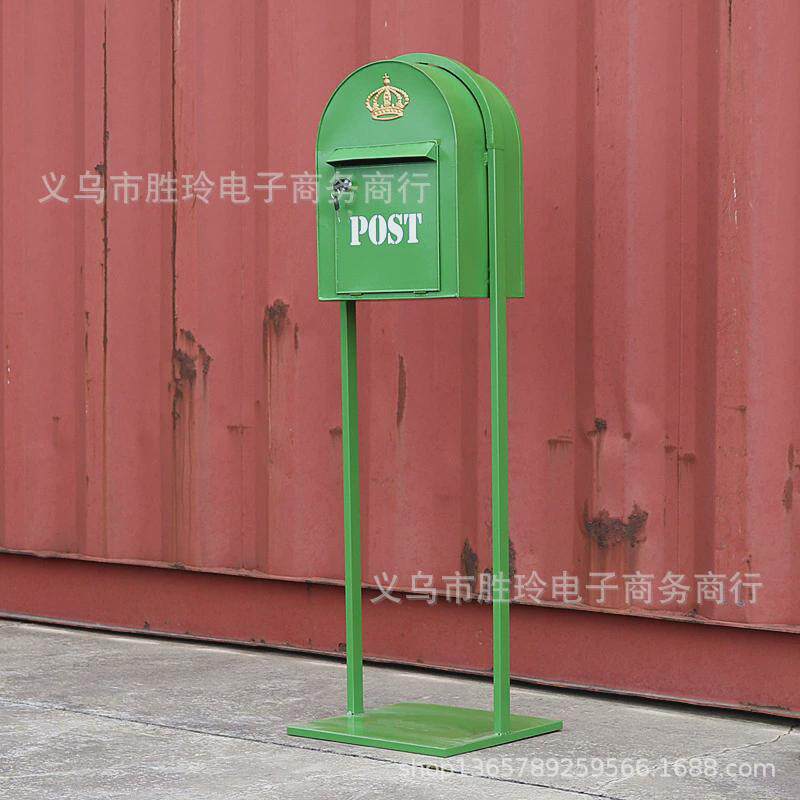 复古铁艺英伦风信箱邮箱模型摆件餐厅酒吧商场影楼网红装饰道具