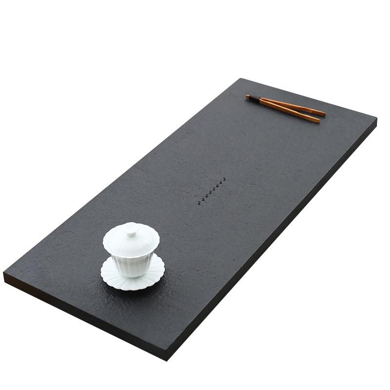 简约乌金石茶盘办公室家用石头茶具大小号排水石材茶海茶台茶几